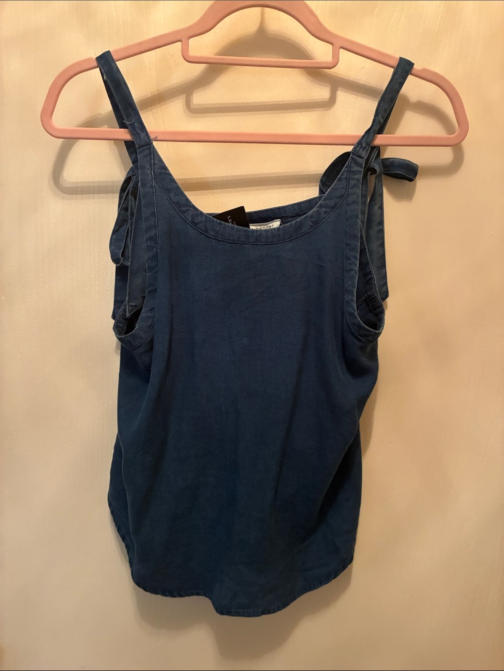 Blu Pepper Dark Blue Tie-Shoulder Tank Top